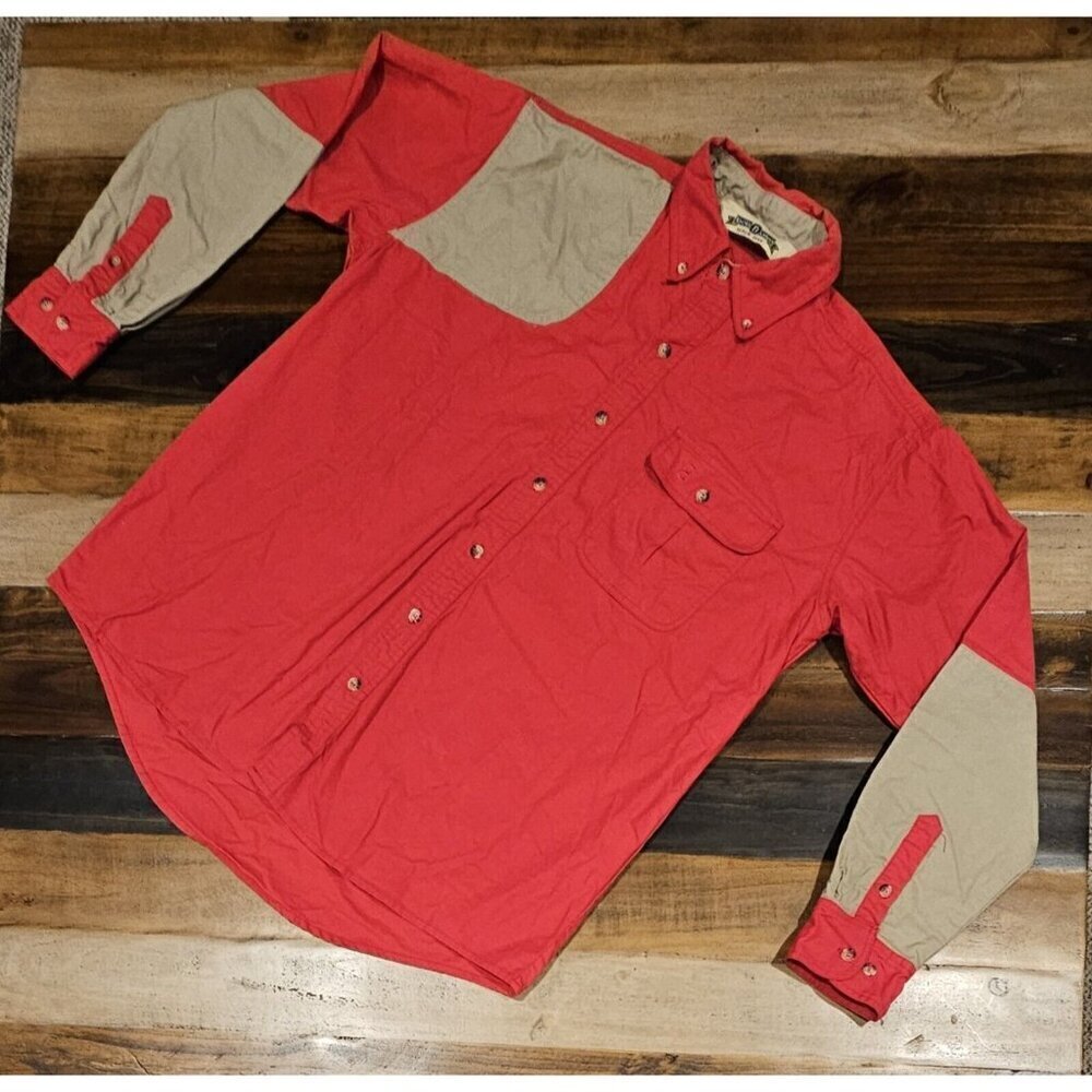 Bob & Allen Shooting Shirt Mens Large Red Safari Club Canvass Hunting Outdoors